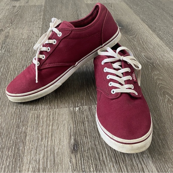 VANS Atwood low sneakers women’s size 7 lace up casual burgundy - Picture 1 of 8